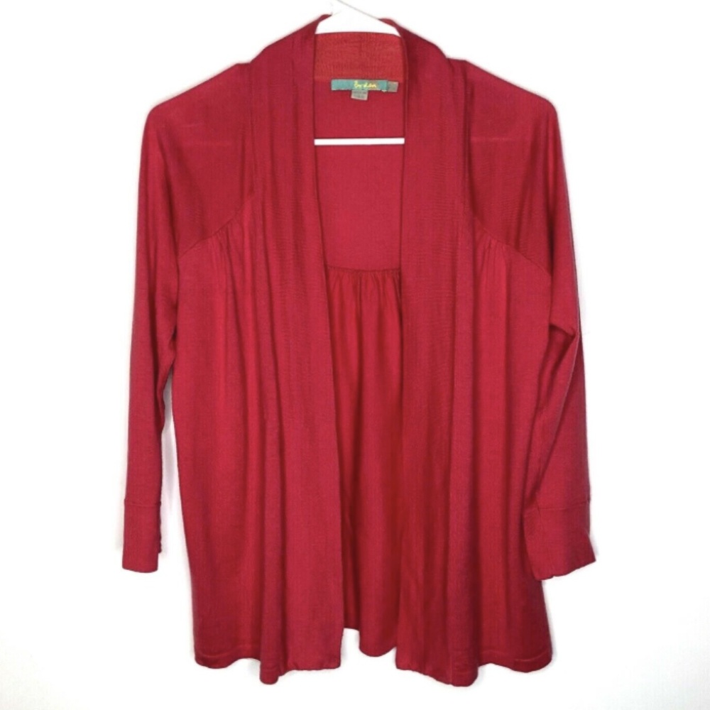 Boden Cardigan Pink Long Sleeve Cashmere Blend Open Front Lightweight Size 4